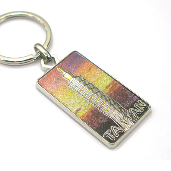 Taiwan landmark key chain with relief sculpture