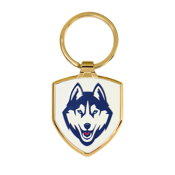 Shield Shaped Zinc Alloy Keyring with Plated Gold