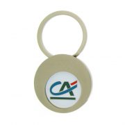 The front side of laser engraving metal coin keychain