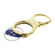 Spring Hook Coin Keychain is gold plating with cut out coin