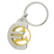 The back side of Euro Sign Shaped Coin Keychain
