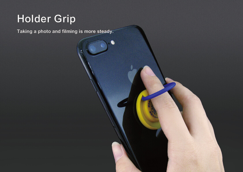 You can hold Phone Ring Stand Holder like the picture.