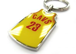 Basketball jersey keychain with crystal epoxy
