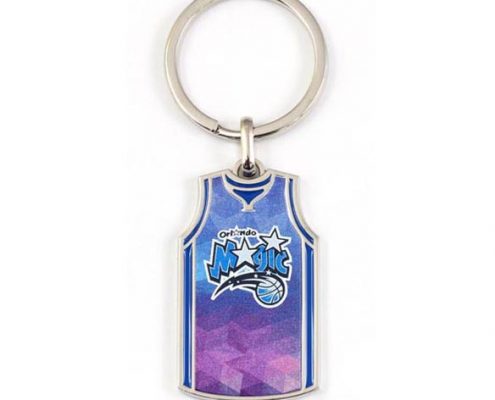 Purple Basketball jersey keychain is digital printing