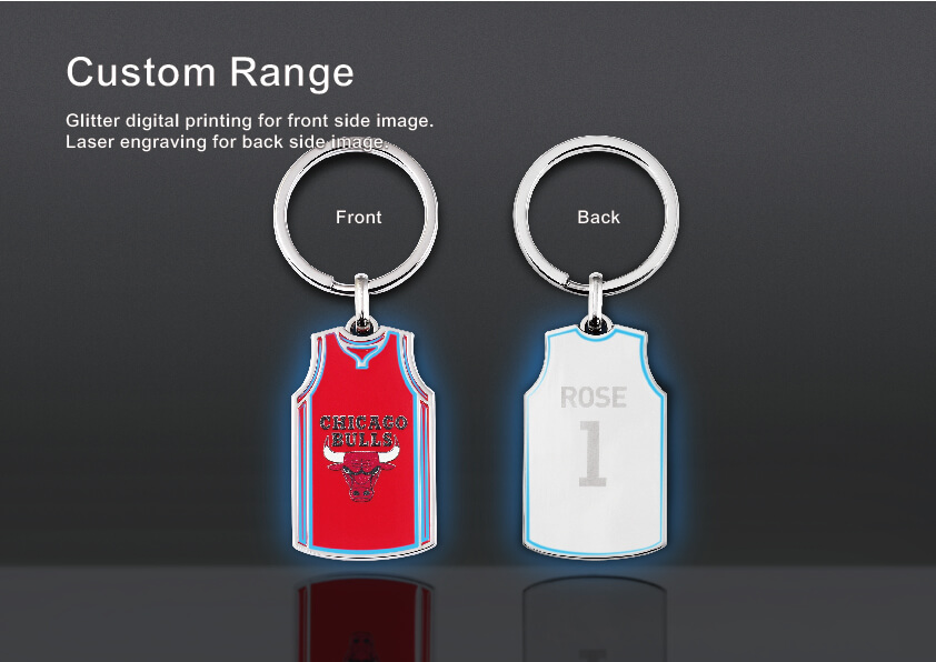 The custom range of Basketball Jersey Metal Keychain