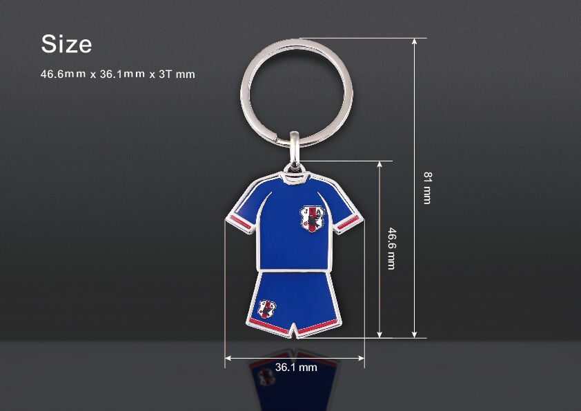 The size of Soccer Football Jersey Metal Keychain