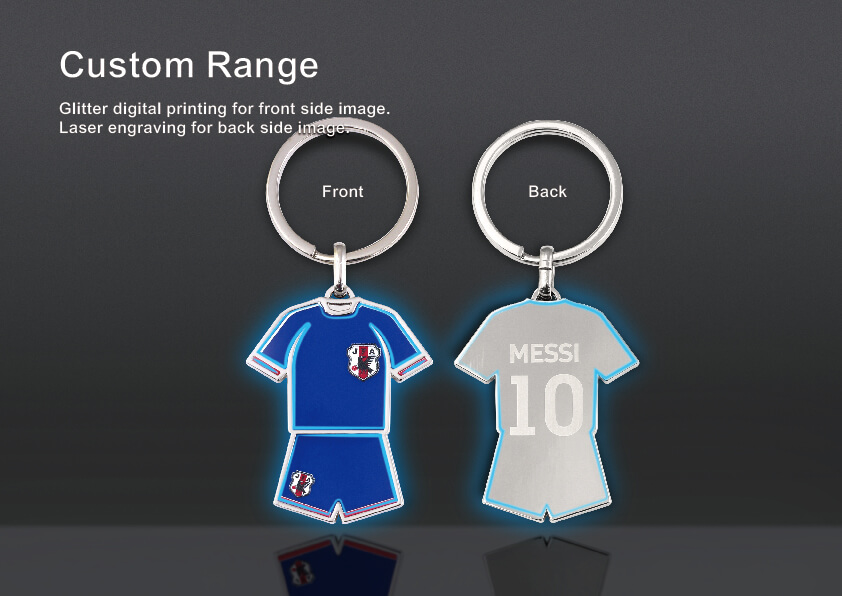 The custom range of Football Jersey Metal Keychain