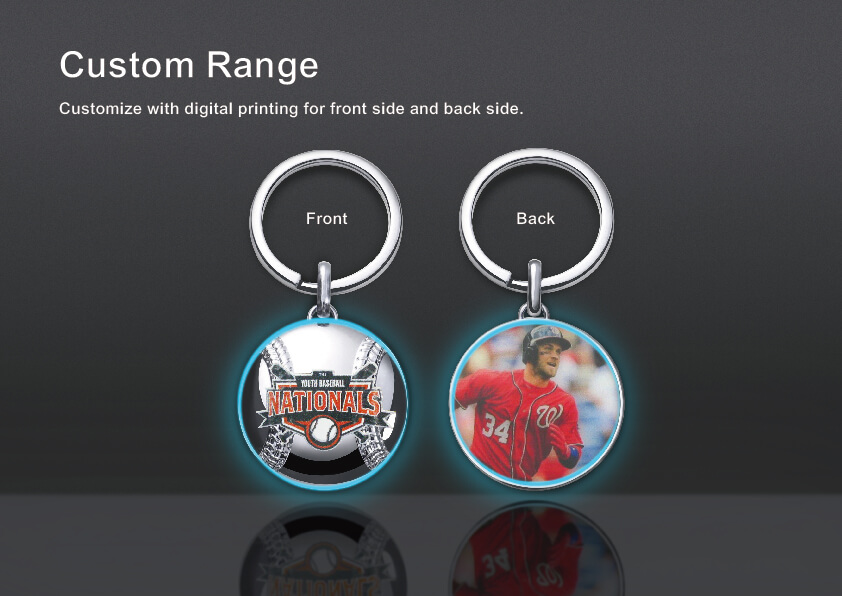 The custom range of Baseball Shaped Zinc Alloy Keychain