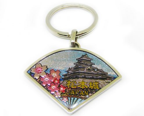 Japan natural scenery keyring with sakura can be customized to other pictures