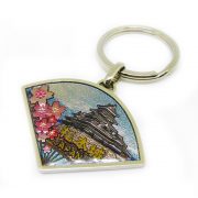 Japan scenery art printing keyring with crystal epoxy is a great corporate gift.