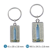 Taiwan landmark key chain with grained background