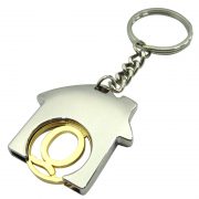 Custom Cabin Shape Coin Keychain with a small chimney is cute