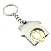 The coin of Custom Cabin Shape Coin Keychain can be customized