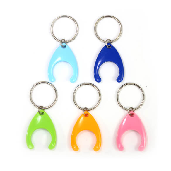 Five kinds of Colorful plastic coin key chains