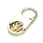 Zinc alloy metal coin keychain with cut out token