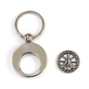 The main body of Round Cut Out Design Coin Keychain and the coin