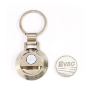 The main body and the coin of Round shape coin keychain with opener