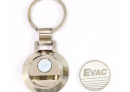 The main body and the coin of Round shape coin keychain with opener