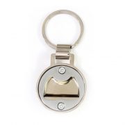 Round coin keychain with opener can open the bottle easily