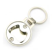 The back side of Round shape coin keychain can be a opener