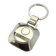 Square shape coin keychain without coin is shiny