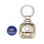 The main body and the coin of Square shape coin keychain with opener