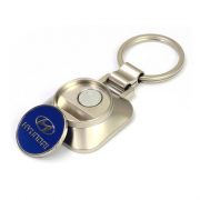 Square shape coin keychain with digital printing custom coin