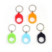 Various colors of 2 Parts Oval-shaped Plastic Coin Keyring