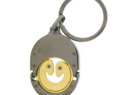 The coin of 2 Parts Oval-shaped Coin Keychain can be customized