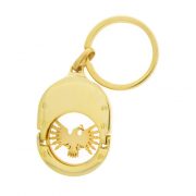 The 2 Parts Oval-shaped Coin Keychain is gold plating.