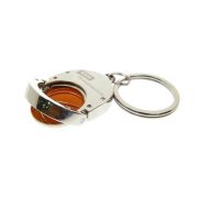 The open design is cute and relaxing on 2 Parts Oval-shaped Coin Keychain