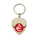 The front side of 2 parts heart-shaped coin keychain