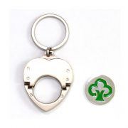 The main body and the coin of 2 parts heart-shaped coin keychain
