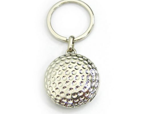 The front side of Golf Shape Coin Keychain is 3D design
