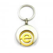 The coin can be put in the backside of Golf Shape Coin Keychain