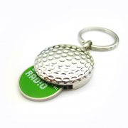 Golf Shape Coin Keychain with a custom coin