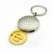 The coin of Golf Shape Coin Keychain can be customized