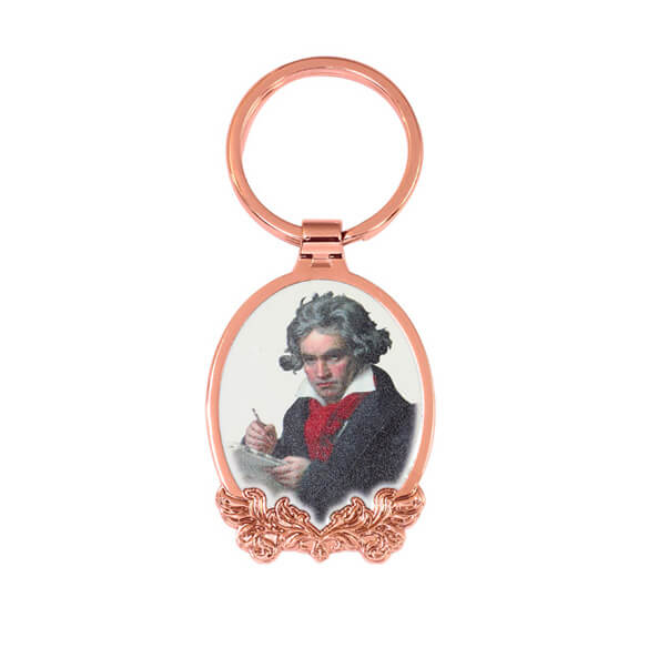 Customized Oval Keychain is copper plating, and the looks like rose