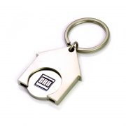 Custom House Shape Coin Keychain and the coin is made of zinc alloy