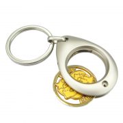 Drop Shaped Trolley Coin Keychain, which you can take out the coin easily.