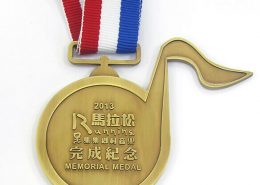 Note Shape Marathon Finish Memorial Medal