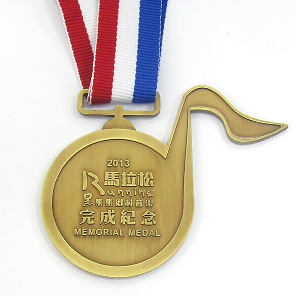 Note Shape Marathon Finish Memorial Medal