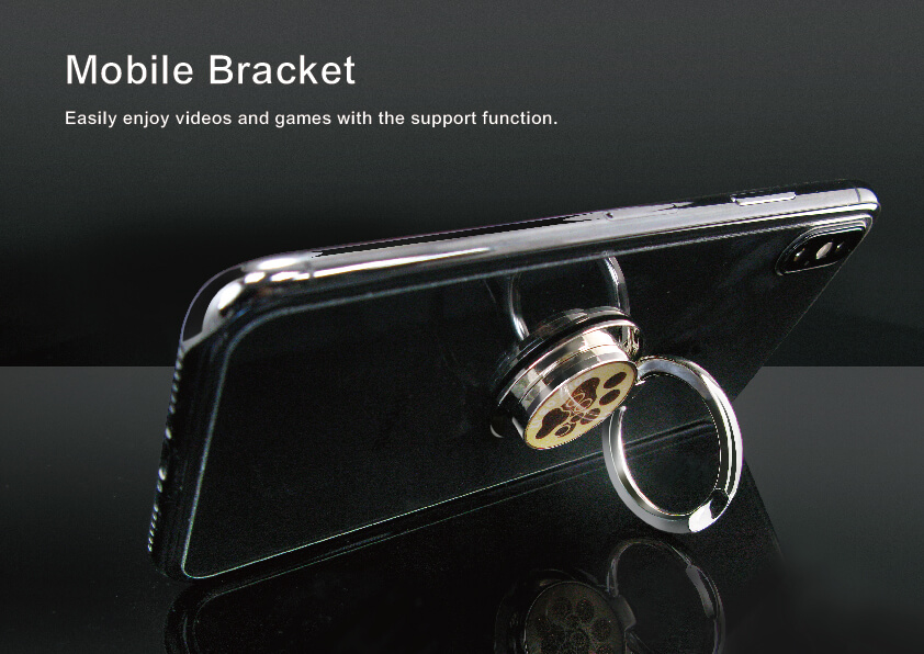 1pc Full Metal 360° Rotatable Phone Ring Holder, Strong Adhesive Zinc Alloy  Lazy Bracket