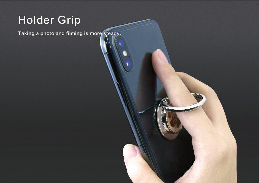 Holding phone by a 360°Adjustable Metal Mobile Phone Ring
