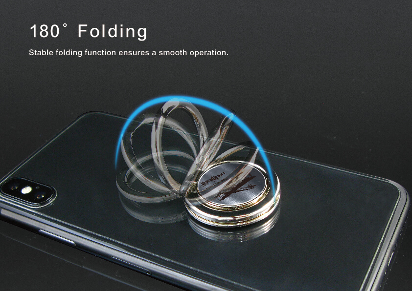 Multifunctional Zinc Alloy Mobile Ring Stand can be 180° folding