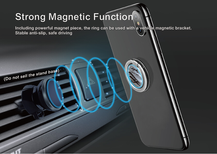 Multifunctional Zinc Alloy Mobile Ring Stand with magnetic function