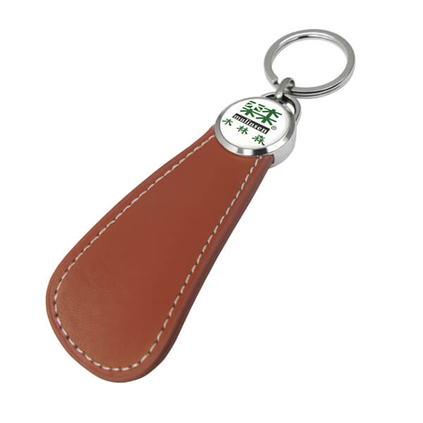 The metal part of Custom Made Shoehorn Pull Keychain can be customized with logo