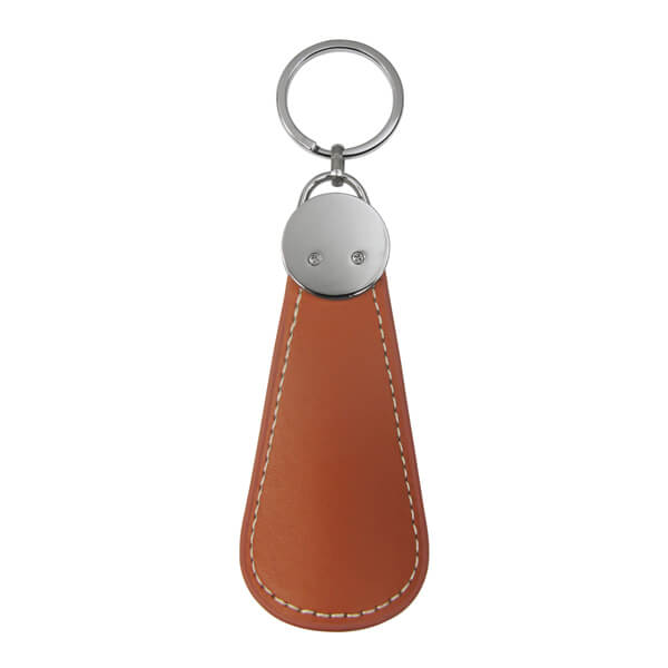Custom Made Shoehorn Pull Keychain with high quality leather