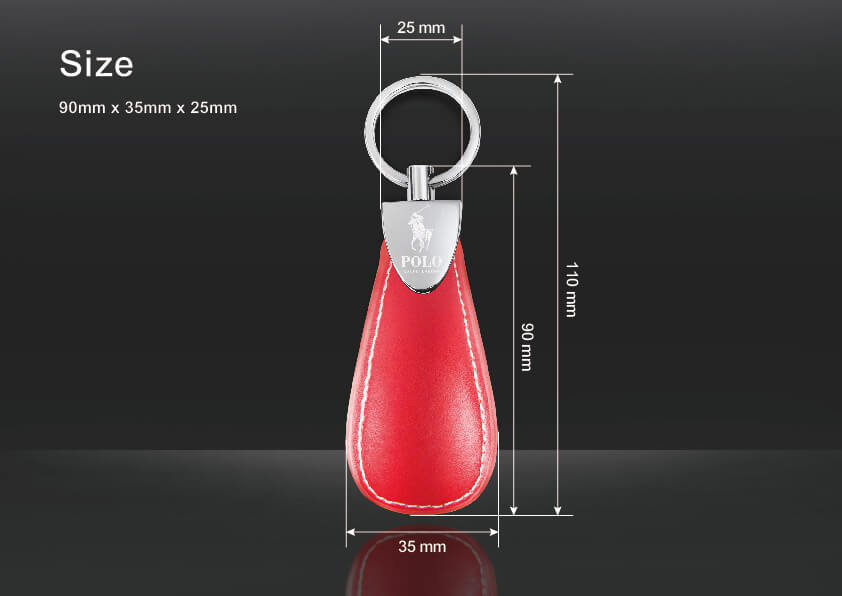 The size of 360 Degree Rotation Shoehorn Keychain