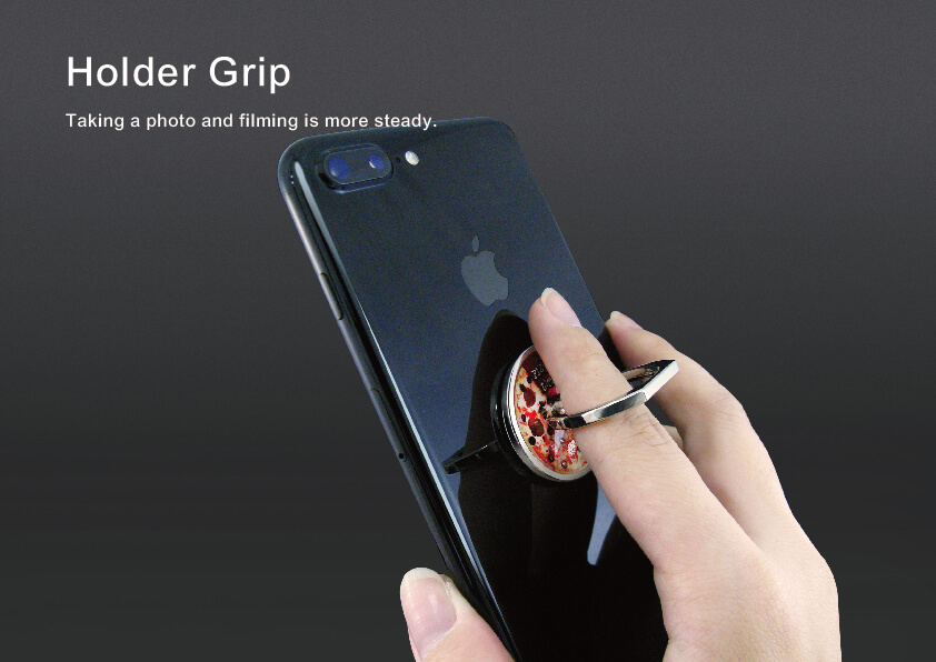 The situation of taking a holder grip on Custom Rotating Mobile Ring.